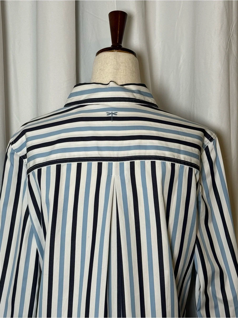 Tyler Boe Awning Stripe Button Down Shirt NWT Size Small Blue Multi - Picture 7 of 11